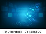 hud interface virtual hologram... | Shutterstock .eps vector #764856502