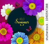 hello summer  greeting card... | Shutterstock . vector #1040547388