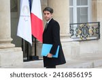 Small photo of Paris, France, 12-01-2024 : Gabriel Attal at the first Council of Ministers of Gabriel Attal's government