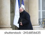Small photo of Paris, France, 12-01-2024 : Eric Dupond Moretti at the first Council of Ministers of Gabriel Attal's government