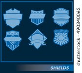 set of different vector shields ... | Shutterstock .eps vector #490340062
