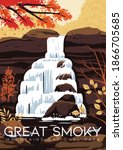 United States Vector Illustration Background. Travel to Great Smoky Mountain National Park United States of America. Flat Cartoon Vector Illustration in Colored Style.