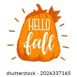 hello fall   autumn greeting... | Shutterstock .eps vector #2026337165