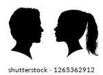 man and woman face silhouette.... | Shutterstock .eps vector #1265362912
