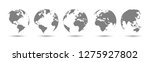 set 3d globes with world maps   ... | Shutterstock .eps vector #1275927802