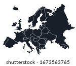 map of europe with division of... | Shutterstock .eps vector #1673563765