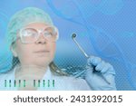 Electronic chip, bug in scientist's hand, Highlighting advancements in medical technology and neuroscience research, cognitive enhancement, Cybernetics and Human Enhancement