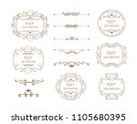 vintage vector set. floral... | Shutterstock .eps vector #1105680395