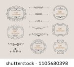 vintage vector set. floral... | Shutterstock .eps vector #1105680398
