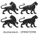 set of stylized silhouettes of... | Shutterstock .eps vector #1990072598