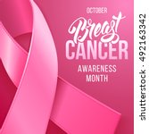 breast cancer awareness... | Shutterstock .eps vector #492163342