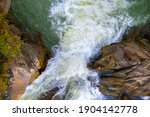 Aerial View Of River Waterfall...