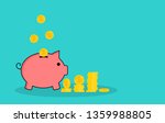 pig piggy bank with coins money ... | Shutterstock .eps vector #1359988805