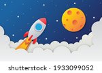 space night sky. moon  stars ... | Shutterstock .eps vector #1933099052