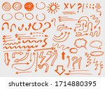  hand drawn collection of... | Shutterstock .eps vector #1714880395