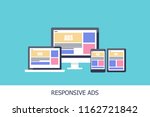 responsive ads on digital... | Shutterstock .eps vector #1162721842