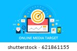 on line media  target audience  ... | Shutterstock .eps vector #621861155