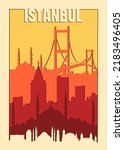 Istanbul Travel Poster Vintage...