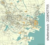 Vector city map of Tianjin, China