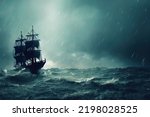 Pirate Ship Navigating During A ...