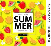 summer sale background vector | Shutterstock .eps vector #1091071148