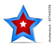 vector icon star blue red white ... | Shutterstock .eps vector #397445398