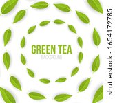 green tea leaves on white... | Shutterstock .eps vector #1654172785