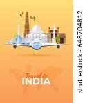 Travel To India. Airplane With...