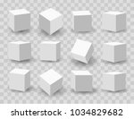 white blocks. 3d modeling white ... | Shutterstock .eps vector #1034829682