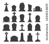 Dark Gravestone Icons. Grave...