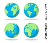 simple cartoon flat earth... | Shutterstock .eps vector #1689479995