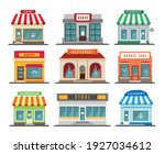 shops stores exteriors. laundry ... | Shutterstock .eps vector #1927034612