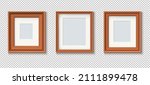 wooden photo frames. wood art... | Shutterstock .eps vector #2111899478