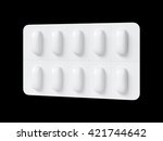 white pack of pills on a black... | Shutterstock . vector #421744642