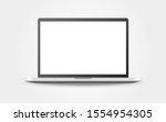 realistic laptop on light... | Shutterstock .eps vector #1554954305