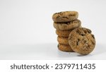 Chocolate chip cookies isolated ...