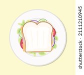 sandwich healthy diet meal.... | Shutterstock .eps vector #2111210945