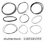 doodle set of black hand drawn... | Shutterstock .eps vector #1185181555