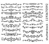 collection of handdrawn swirls... | Shutterstock .eps vector #1193670592
