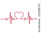heartbeat heart shape centered... | Shutterstock .eps vector #522908752