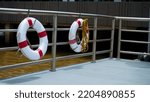 Lifebuoy On The Pier In The...