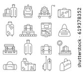 Luggage Icon Set.  Backpack ...