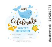 invitation or greeting card... | Shutterstock .eps vector #614281775