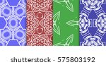 set of geometric floral... | Shutterstock .eps vector #575803192