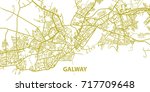 detailed vector map of galway... | Shutterstock .eps vector #717709648