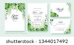 greenery wedding invitation... | Shutterstock .eps vector #1344017492