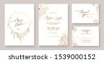 gold wedding invitation  save... | Shutterstock .eps vector #1539000152