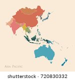 map of asia pacific. vintage... | Shutterstock .eps vector #720830332