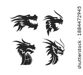 dragon head mascot design... | Shutterstock .eps vector #1884472945