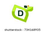 leaf initial d | Shutterstock .eps vector #734168935